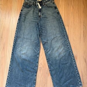 Madewell Super Wide Leg Classic Blue Denim Jeans